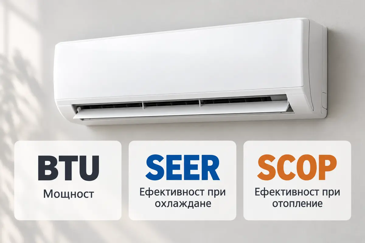 Какво означават BTU, SEER и SCOP?