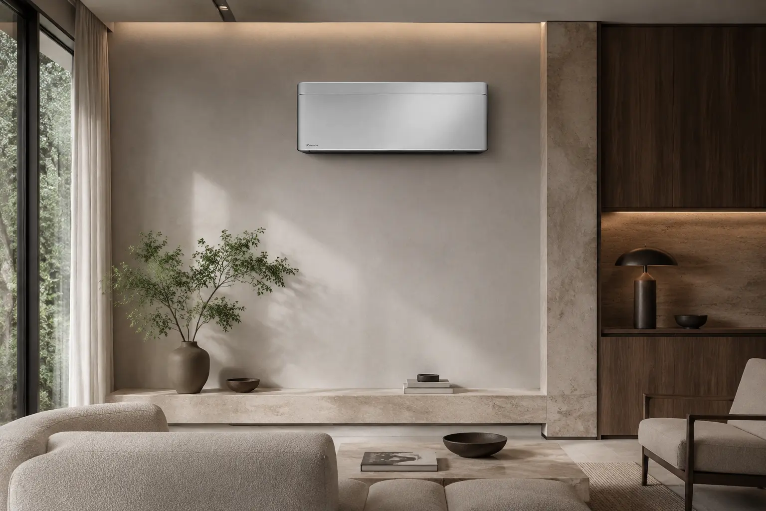 Сребрист климатик Daikin Stylish в премиум дизайнерски интериор