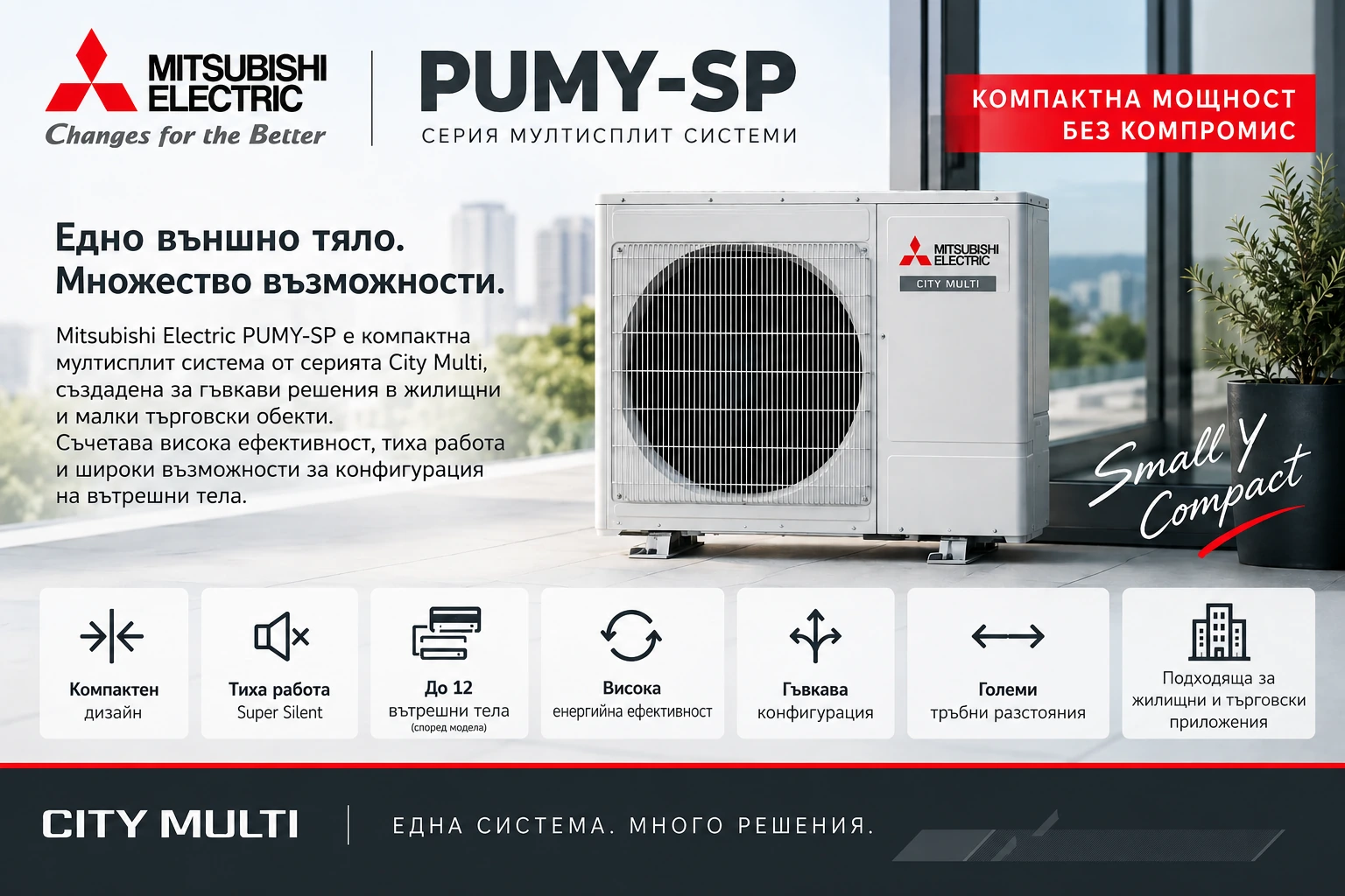 Mitsubishi Electric PUMY-SP серия мултисплит системи