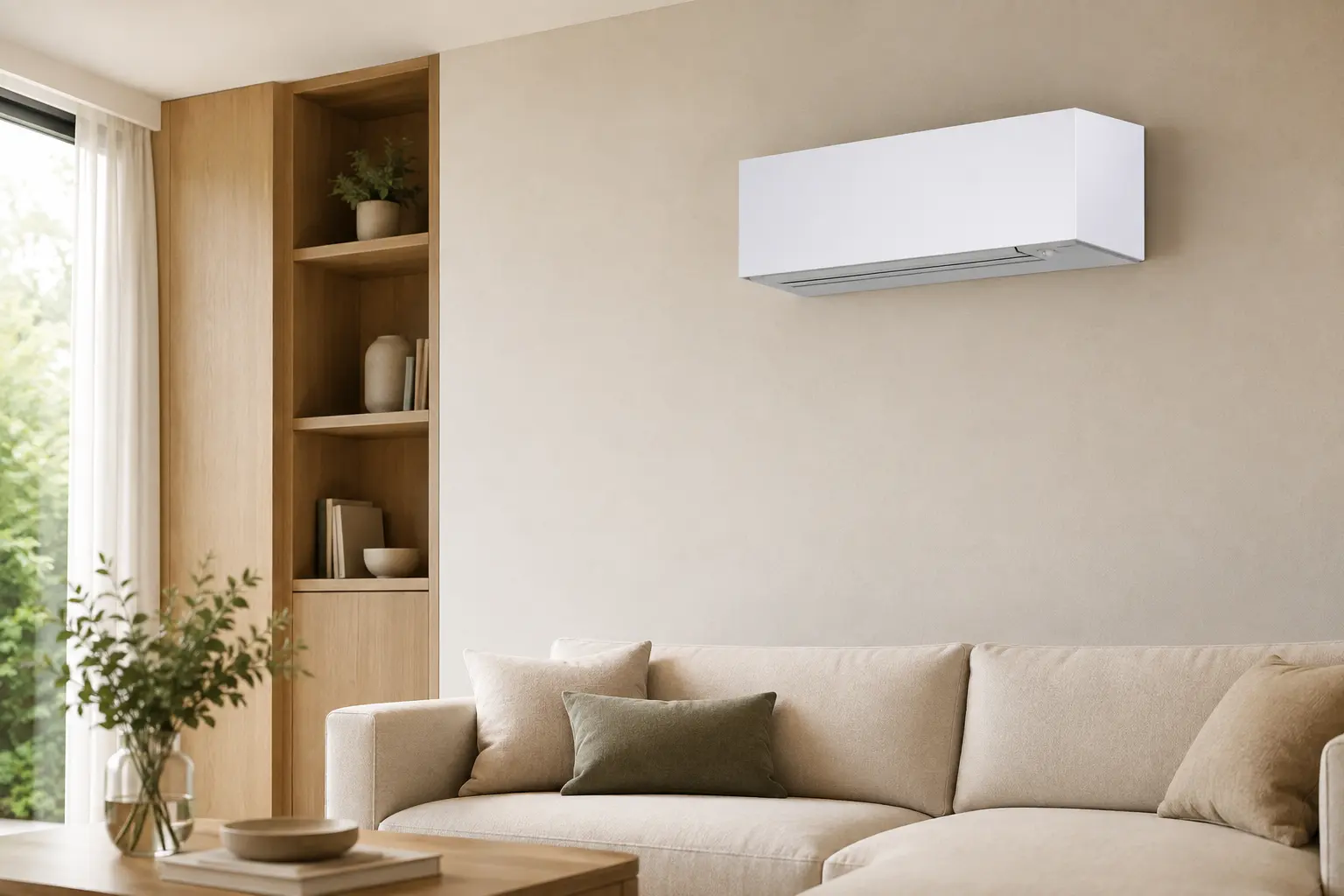 Бял климатик Toshiba Daiseikai 10 White в модерен светъл интериор